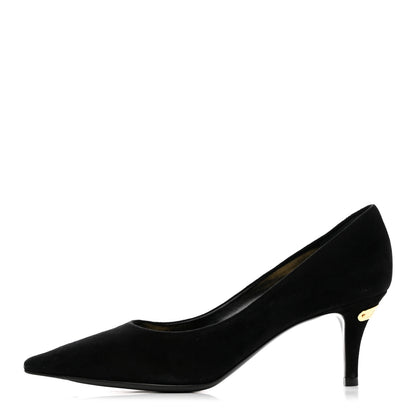 Louis Vuitton Suede Uniformes Pumps 36.5 Black 1 of 8
