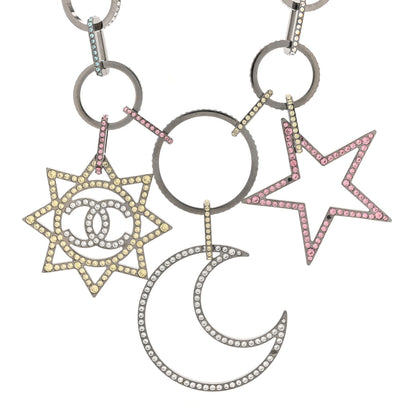 Chanel Ruthenium Crystal CC Star Moon Star Necklace 5 of 5