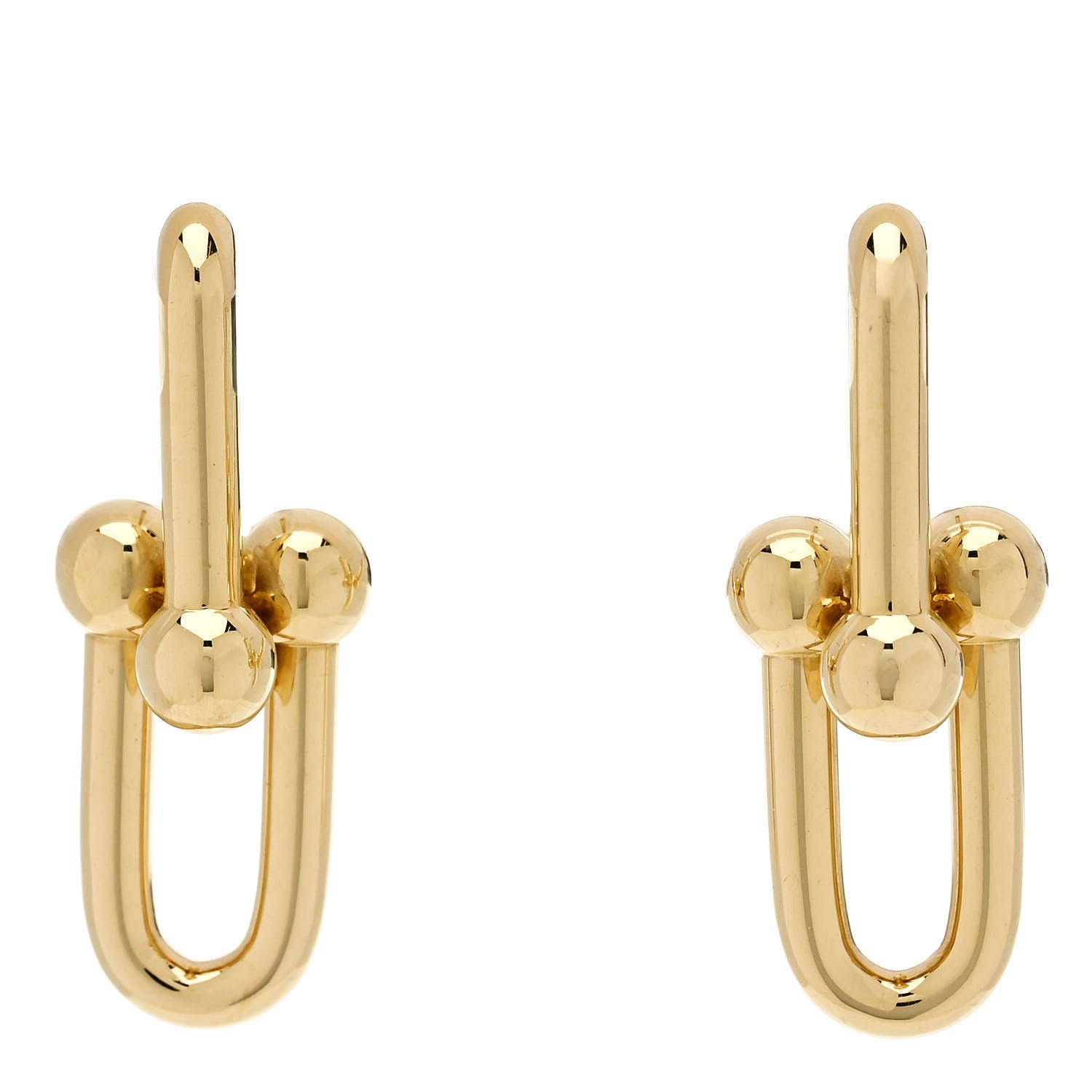 Tiffany 18K Yellow Gold Large HardWear Link Earrings 1 of 5