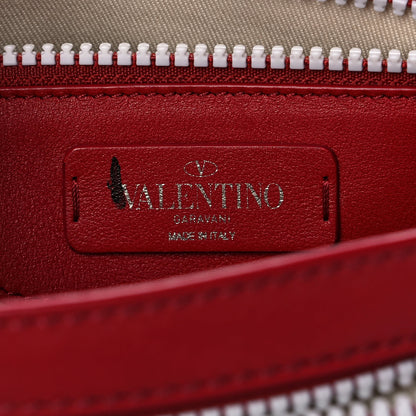 Valentino Garavani Vitello Colorblock Free Rockstud Top Handle Shoulder Bag Rosso Valentino White 5 of 8