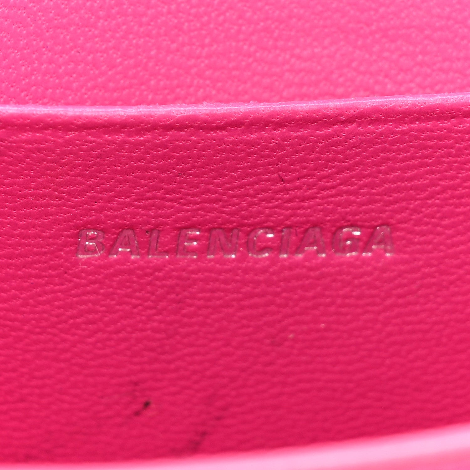 Balenciaga Grained Calfskin Tonal B Hourglass Top Handle Bag Mini Fuchsia 6 of 15