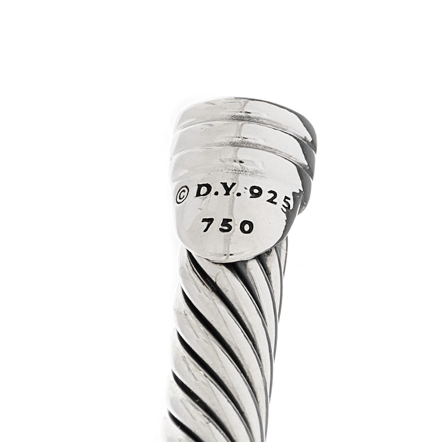 David Yurman Sterling Silver 18K Yellow Gold 4mm X Station Cable Bracelet 3 of 4