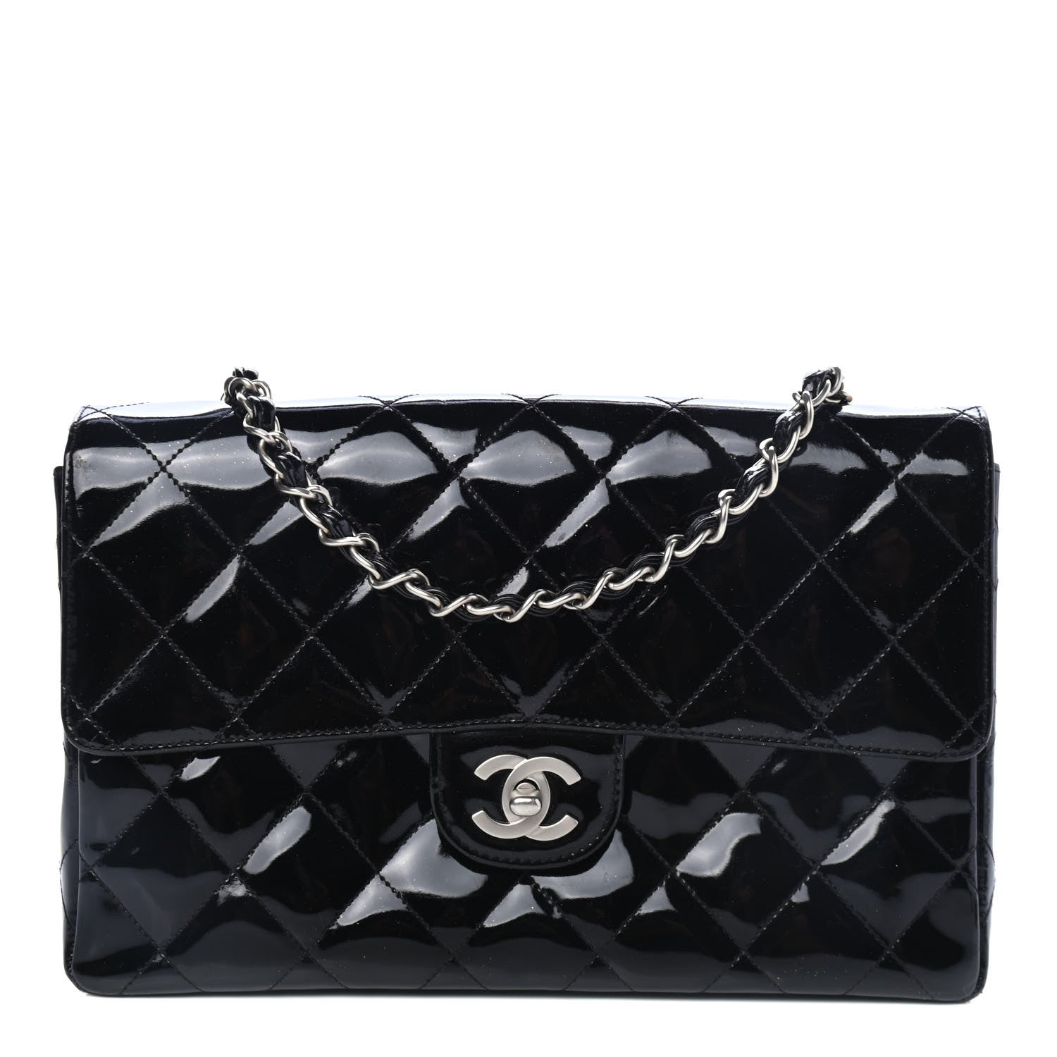 Chanel Patent Quilted Medium Single Flap Black 1 of 4