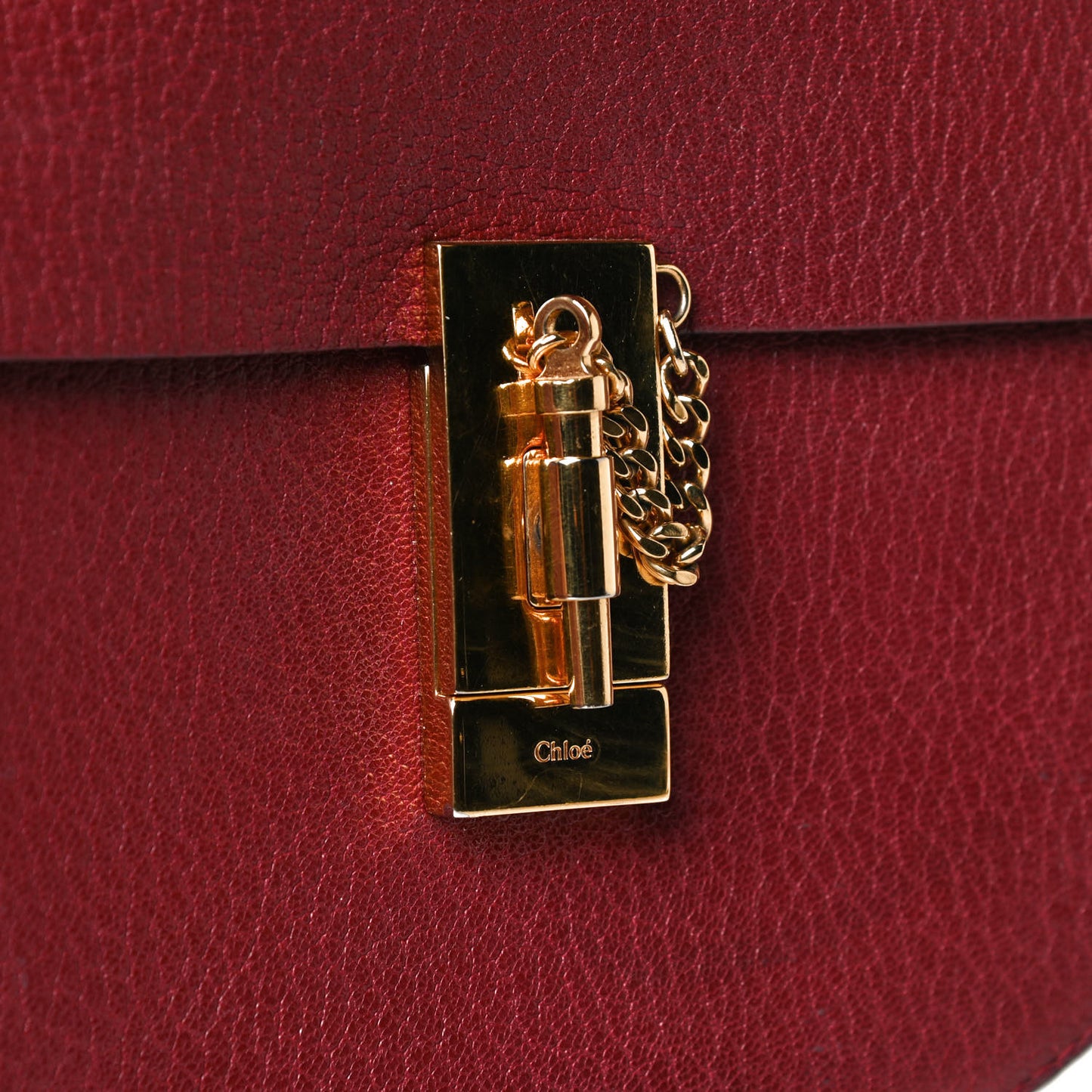 Grained Lambskin Mini Drew Shoulder Bag Sienna Red