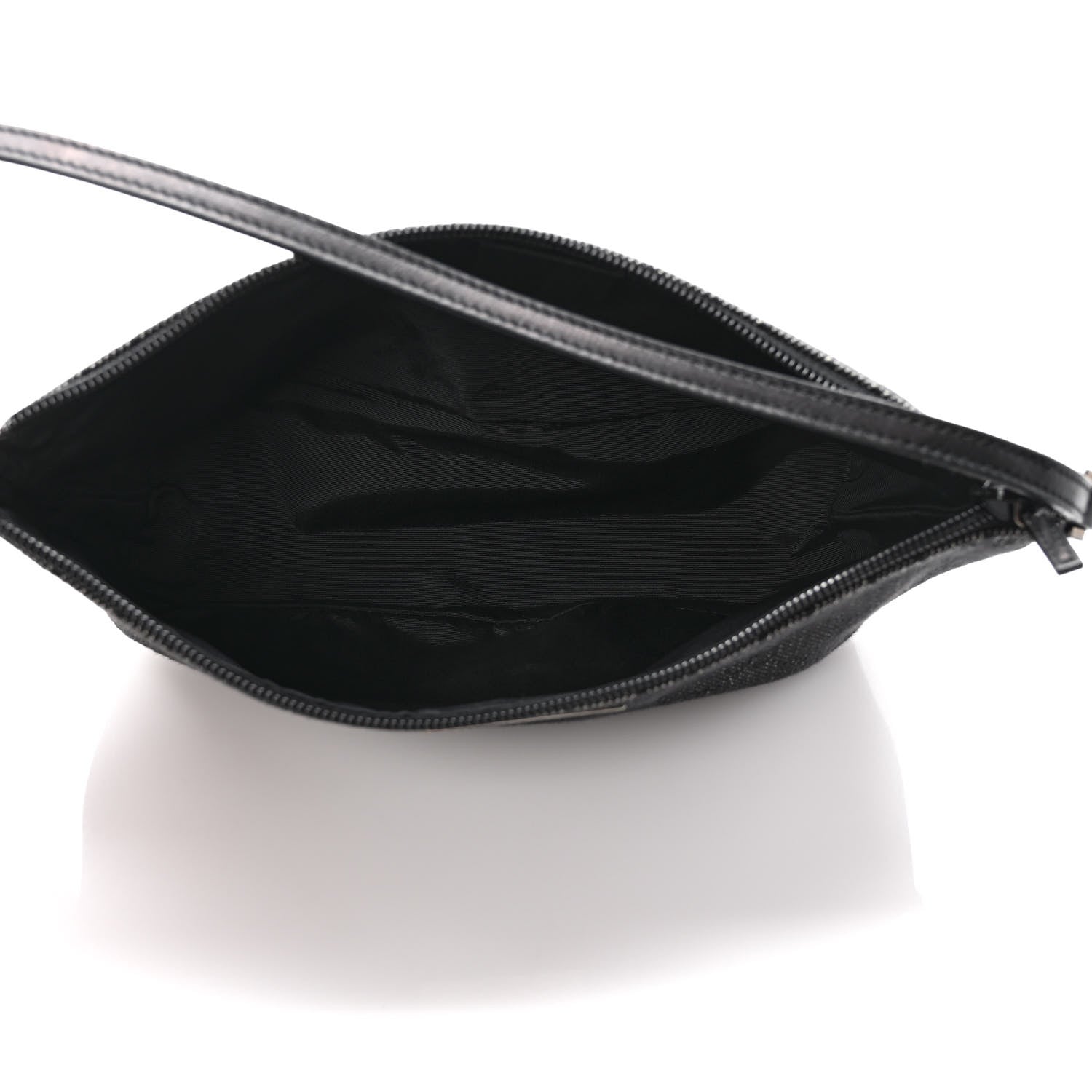 Gucci Denim Monogram Boat Pochette Black 5 of 9