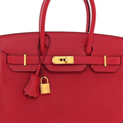 Hermes Epsom BIRKIN 30 Rouge Casaque 16 of 26