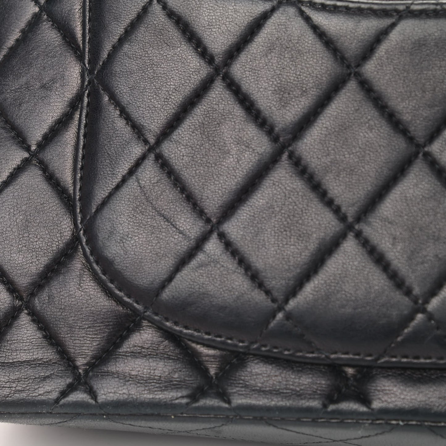 Lambskin Quilted Small Double Flap Black