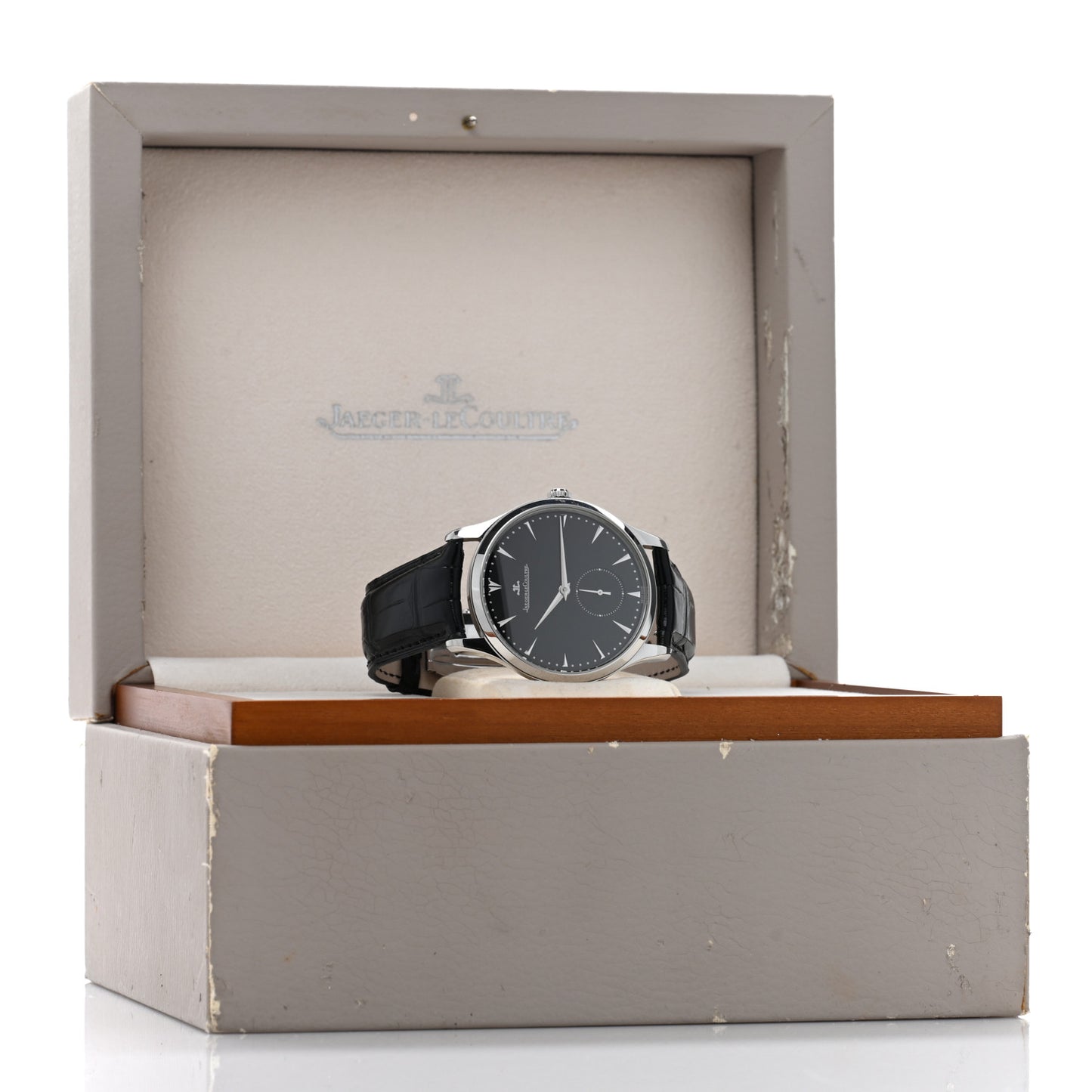 Stainless Steel Alligator 40mm Master Grande Ultra Thin Automatic Watch Black Q1358470