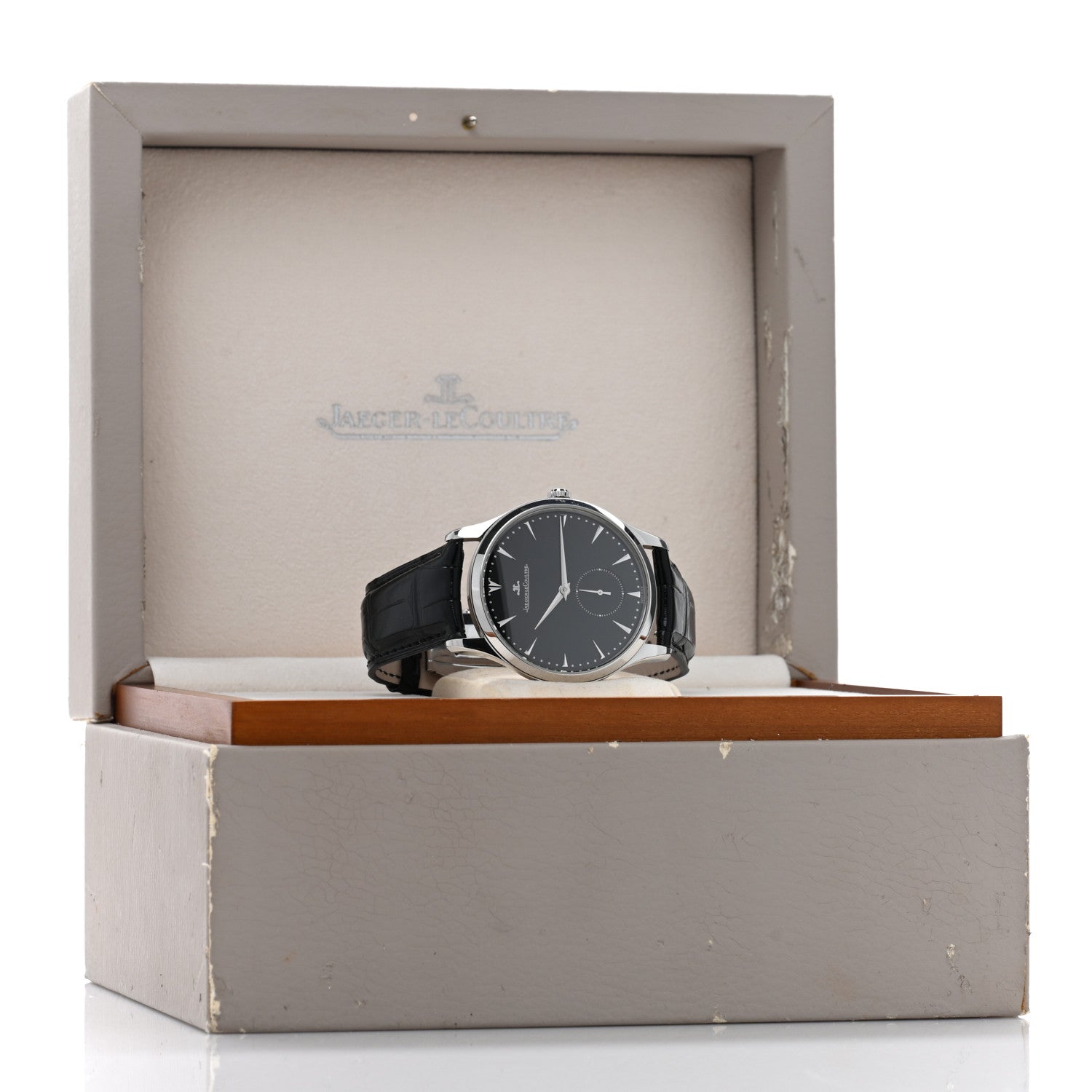 Jaeger-LeCoultre Stainless Steel Alligator 40mm Master Grande Ultra Thin Automatic Watch Black Q1358470 5 of 5