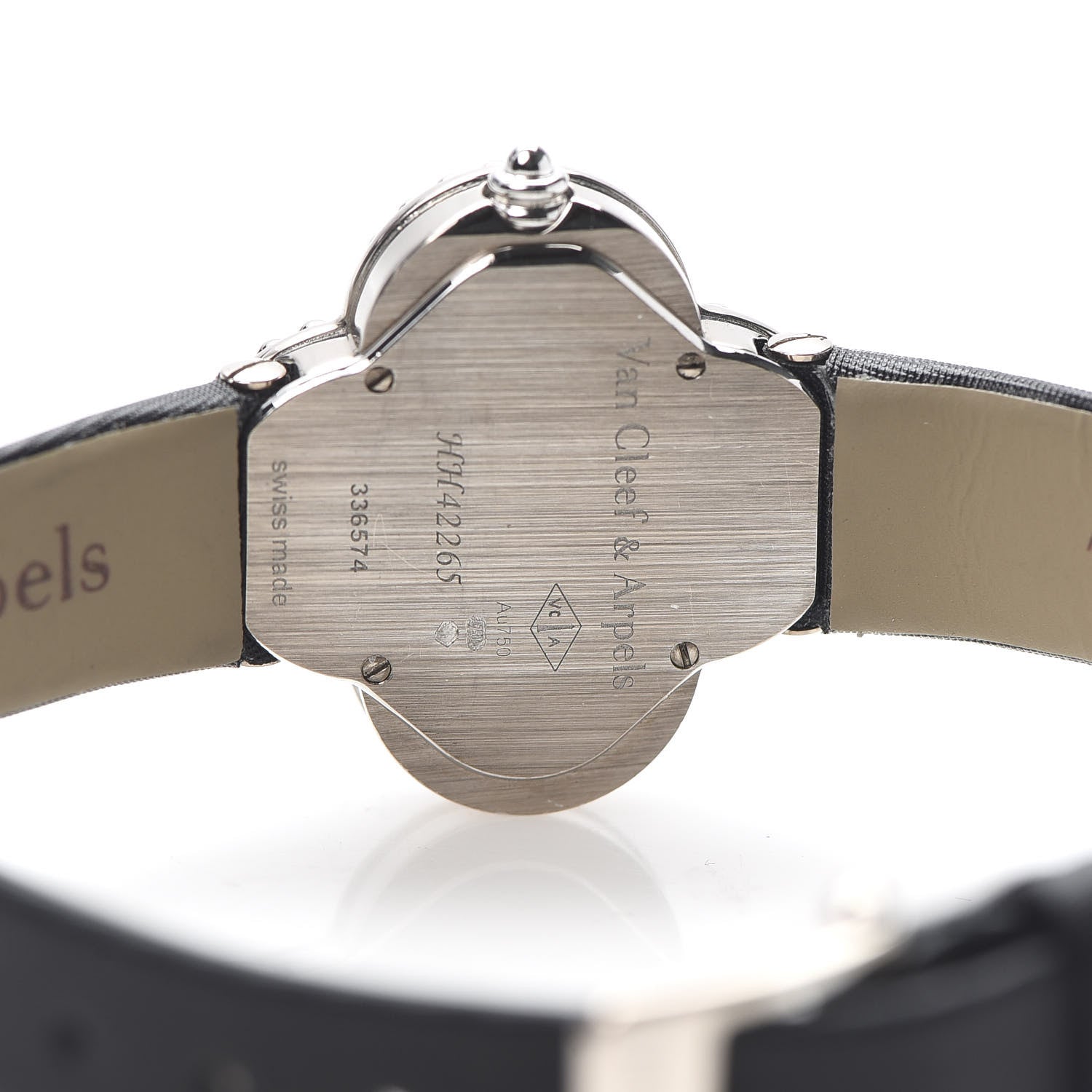 Van Cleef & Arpels 18K White Gold Satin Mother of Pearl 26mm Alhambra Quartz Watch 5 of 7