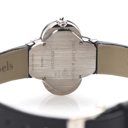 Van Cleef & Arpels 18K White Gold Satin Mother of Pearl 26mm Alhambra Quartz Watch 5 of 7