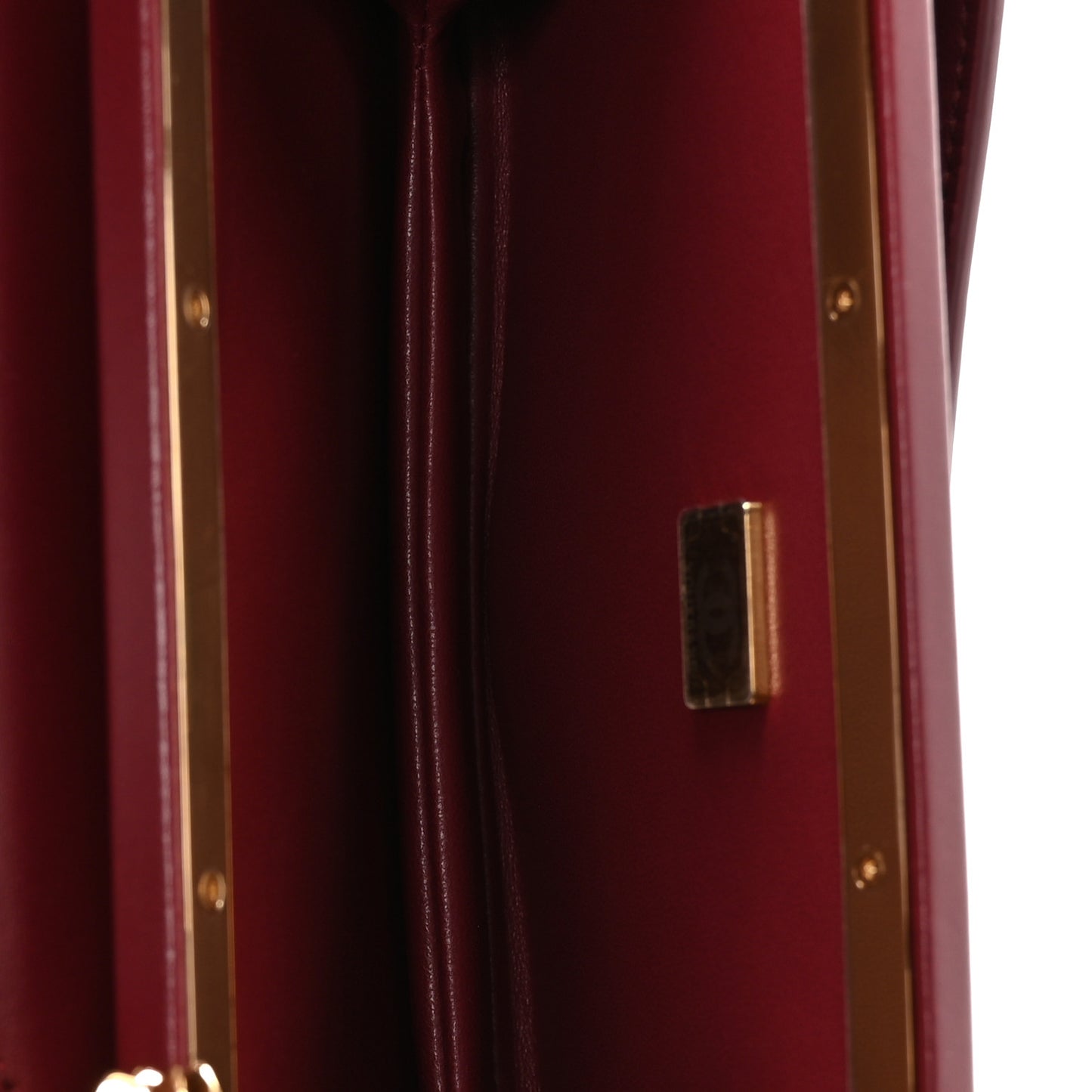 Calfskin Crocodile Embossed Clutch Burgundy