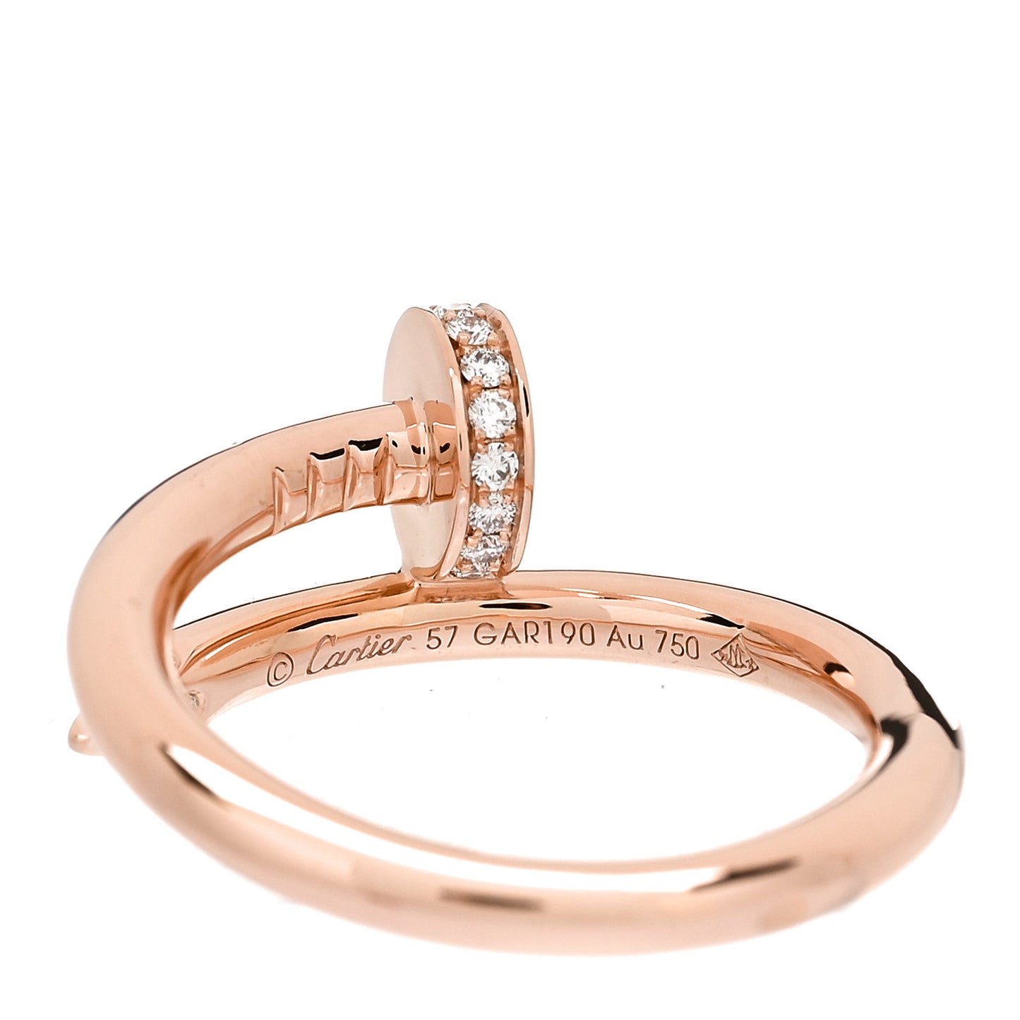 18K Pink Gold Diamond Juste Un Clou Ring 57 8