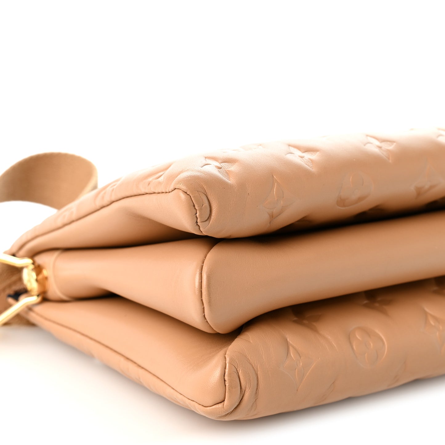 Lambskin Embossed Monogram Coussin MM Taupe