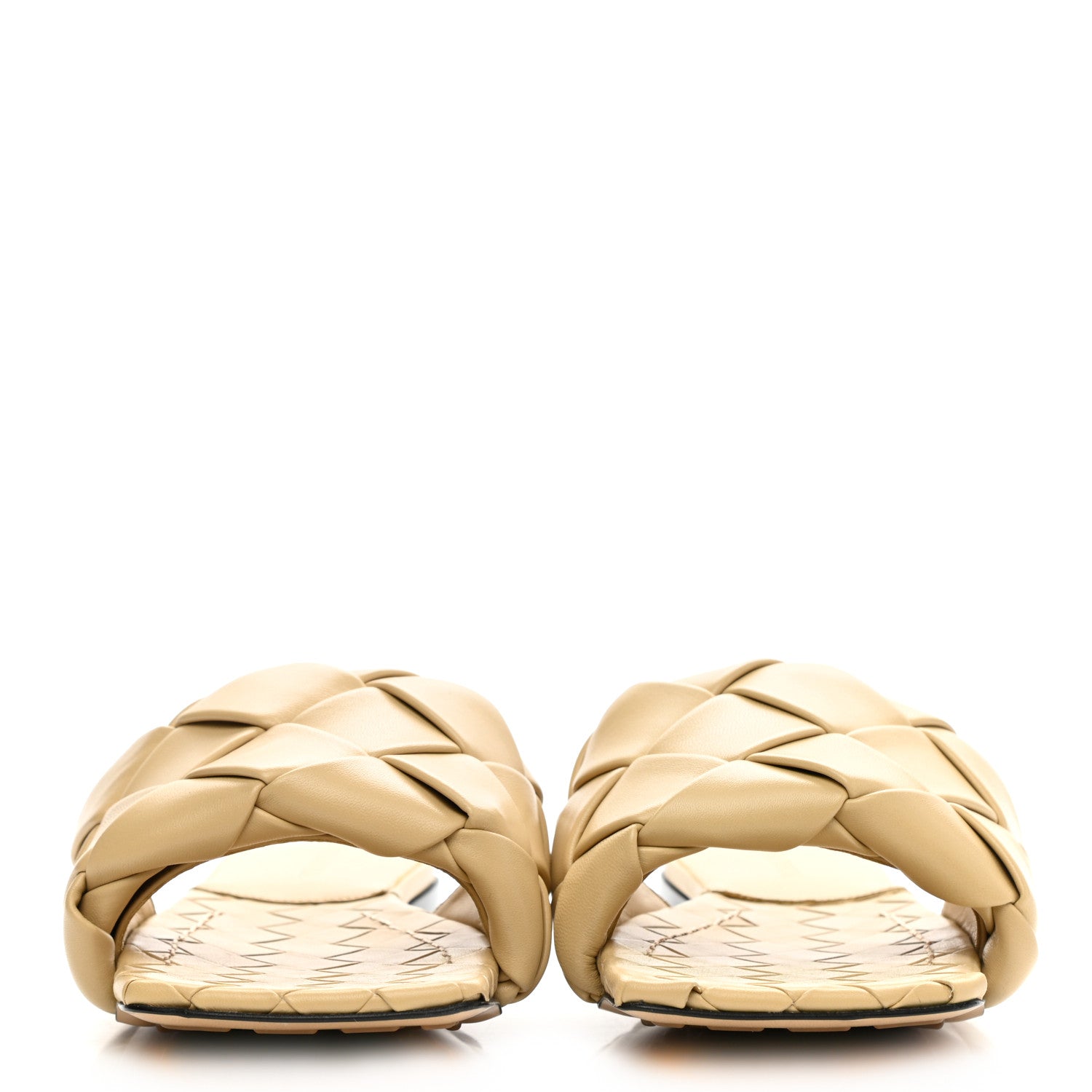 Bottega Veneta Nappa Maxi Intrecciato Lido Flat Sandals 38.5 Cane Sugar 2 of 8