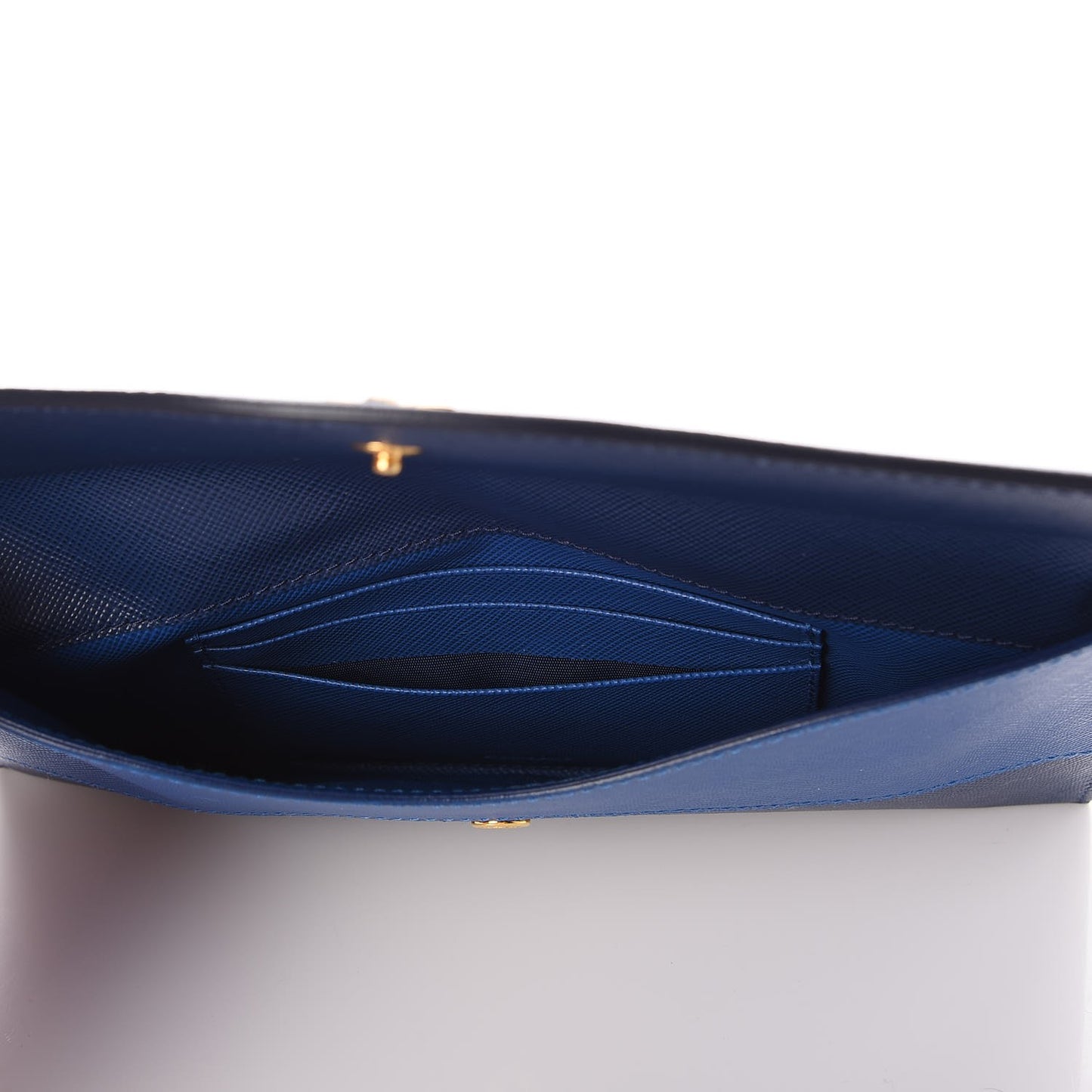 Saffiano Bi-Color Envelope Wallet Bluette Azzurro