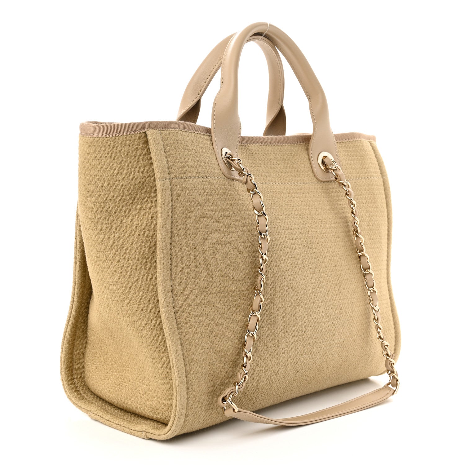 Chanel Mixed Fibers Small Deauville Tote Beige 3 of 10