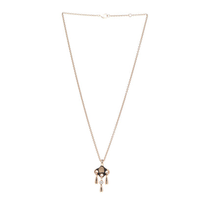 Hermes 18K Rose Gold Diamond Filet d'Or Pendant Necklace 3 of 5