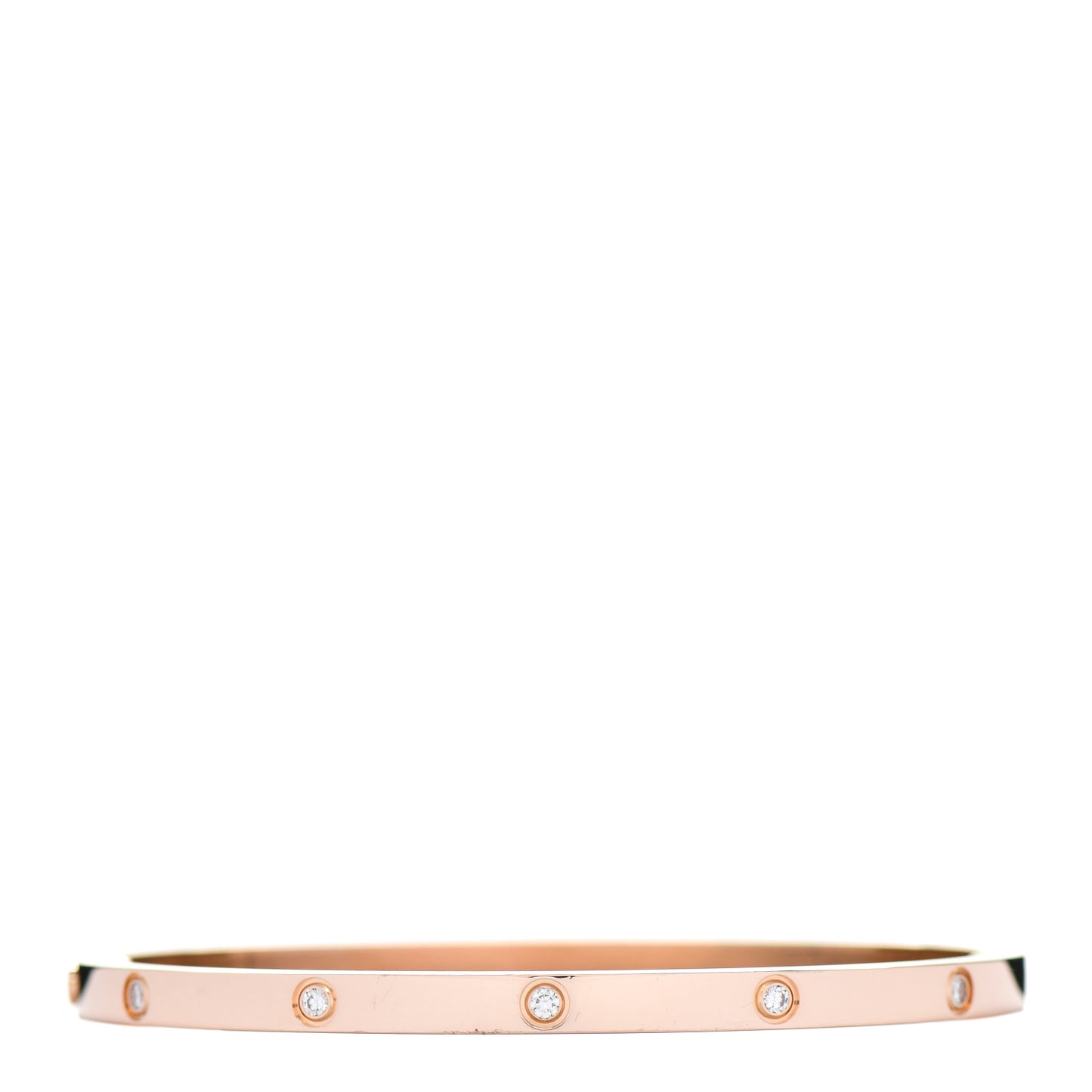 18K Pink Gold 10 Diamond Small LOVE Bracelet 16