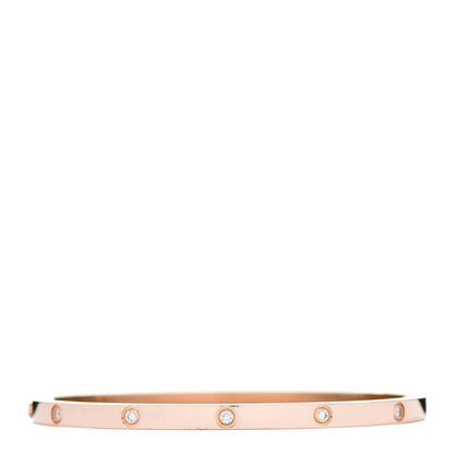Cartier 18K Pink Gold 10 Diamond Small LOVE Bracelet 16 1 of 3