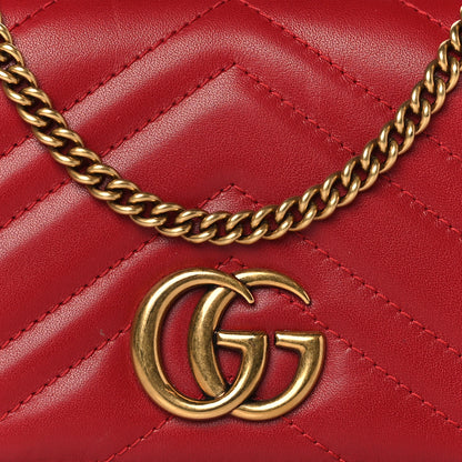 Gucci Calfskin Matelasse GG Marmont Mini Bag Hibiscus Red 7 of 10