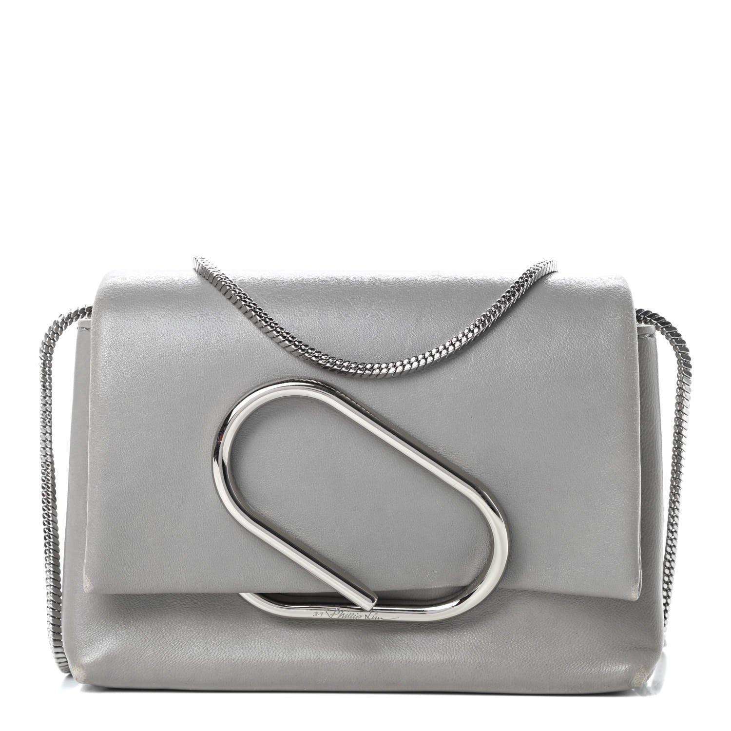 3.1 Phillip Lim Calfskin Alix Soft Flap Clutch Grey 1 of 18