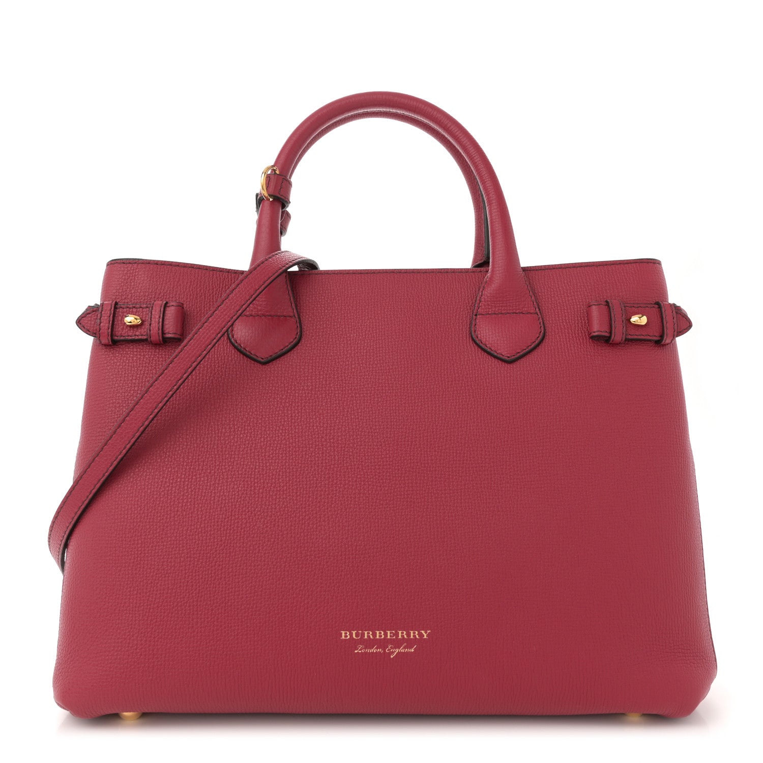 Burberry Derby Calfskin House Check Medium Banner Tote Russet Red 1 of 11