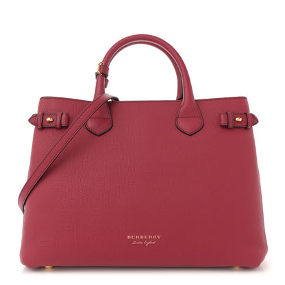 Burberry Derby Calfskin House Check Medium Banner Tote Russet Red 1 of 11