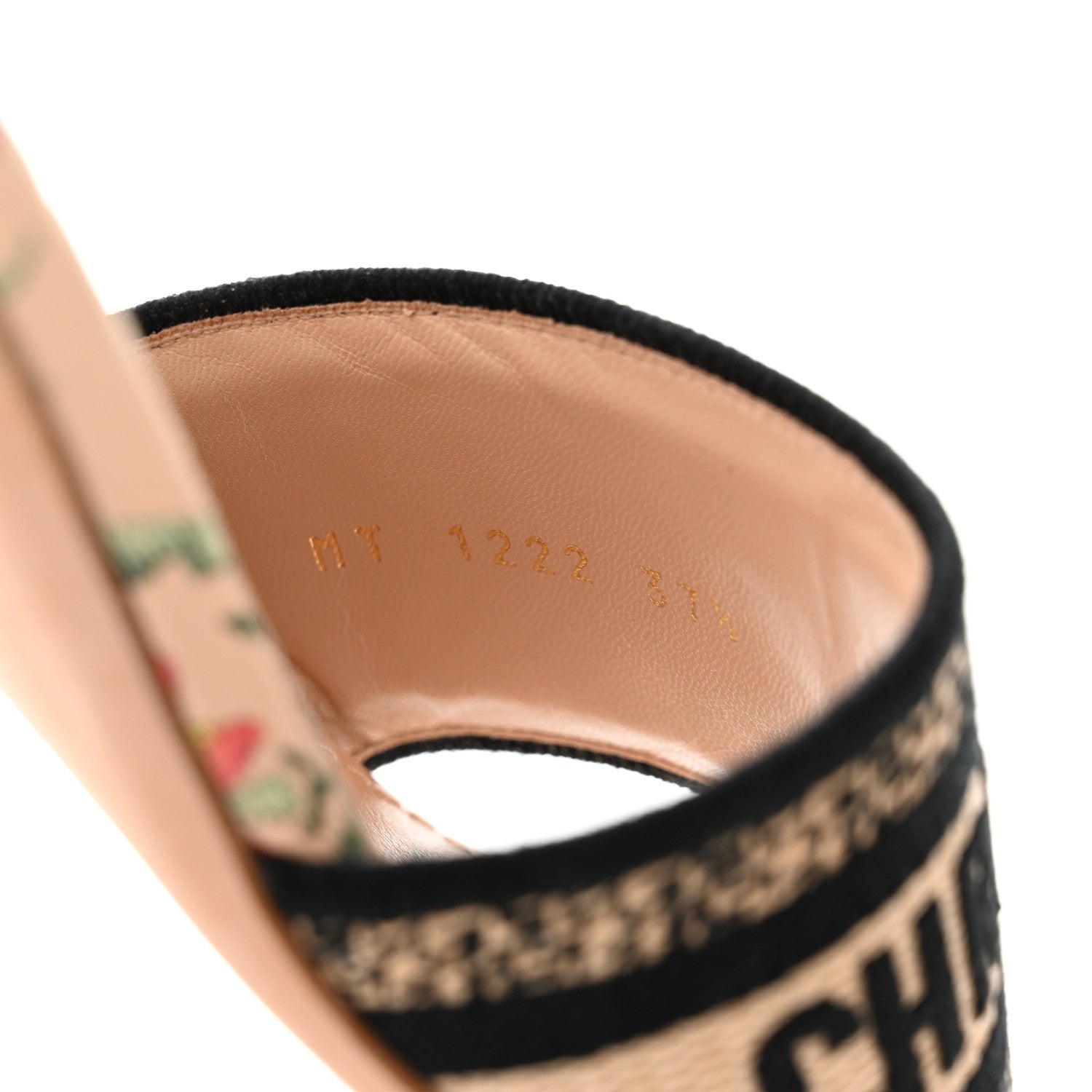 Christian Dior Canvas Embroidered Toile de Jouy Pop Dway Mules Heeled Slide Sandals 37.5 Black Multicolor 8 of 8