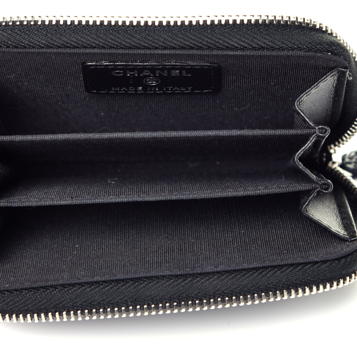 Caviar Quilted Incognito Zip Coin Purse Black