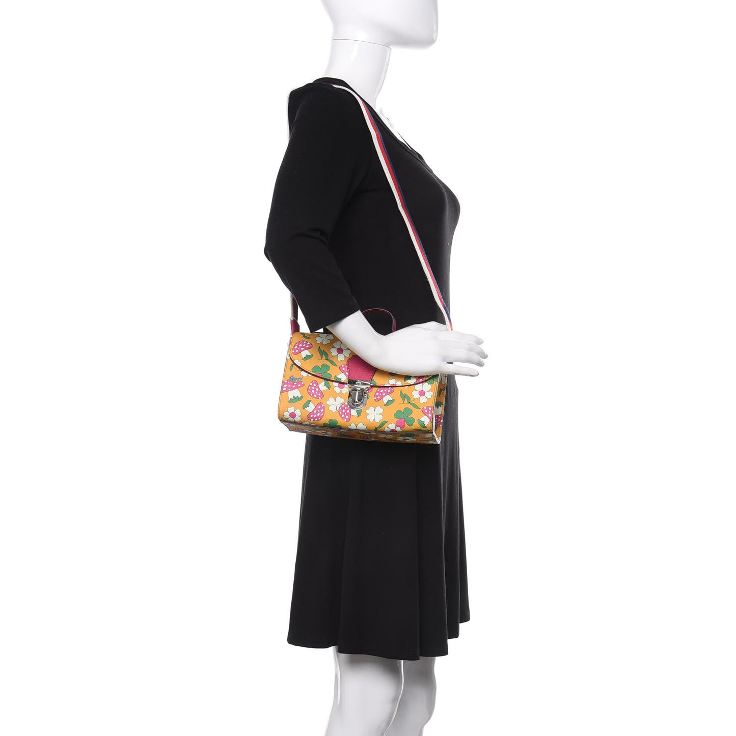 Canvas Childrens Flower Mushroom Print Shoulder Bag