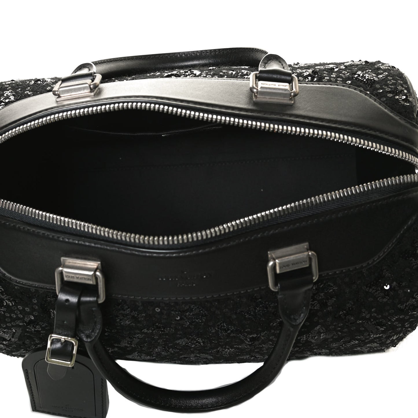 Sequin Monogram Sunshine Express Speedy Black
