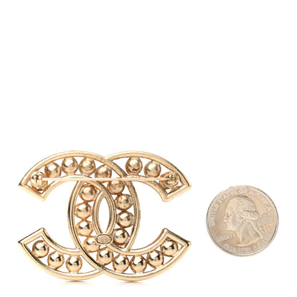 Chanel Crystal Baguette Pearl CC Brooch Gold 3 of 4