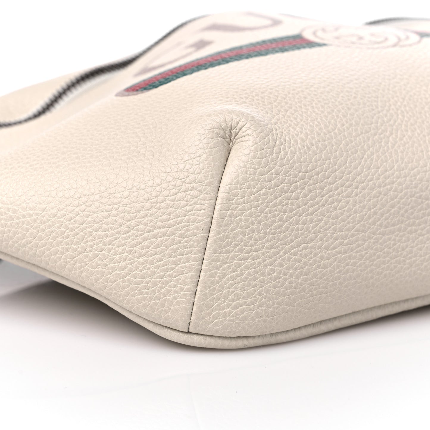 Grained Calfskin Logo Belt Bag White
