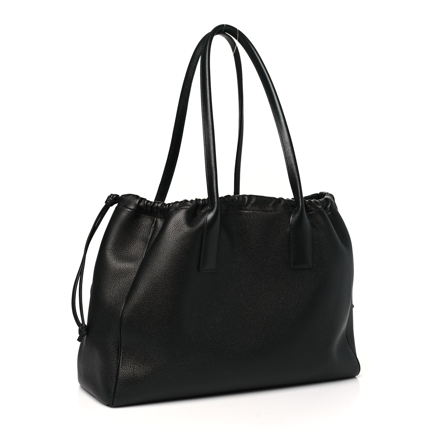 Celine Smooth Calfskin Cuir Triomphe Cabas Drawstring Black 3 of 10