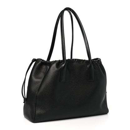 Celine Smooth Calfskin Cuir Triomphe Cabas Drawstring Black 3 of 10