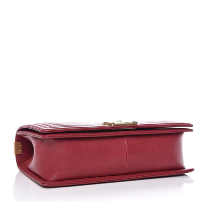 Chanel Caviar Chevron Quilted New Medium Boy Flap Red 4 of 10