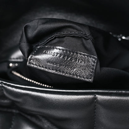 Saint Laurent Lambskin Quilted Small Loulou Puffer Monogram Chain Satchel Black 8 of 11