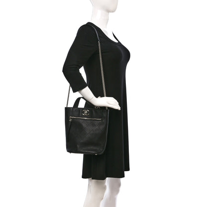 Chanel Calfskin Stitched Bucket Bag Black 2 of 9