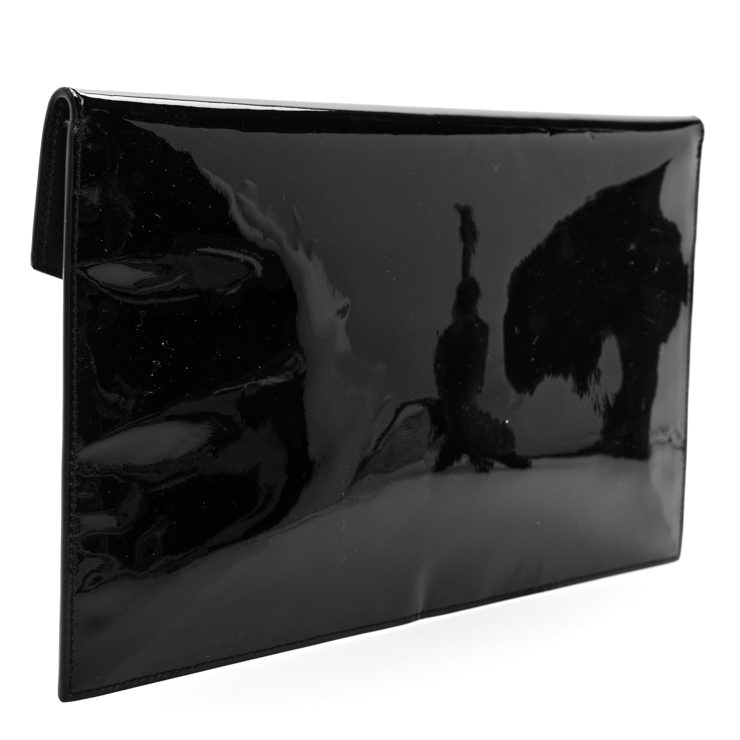 Saint Laurent Patent Calfskin Monogram Uptown Clutch Black 3 of 7