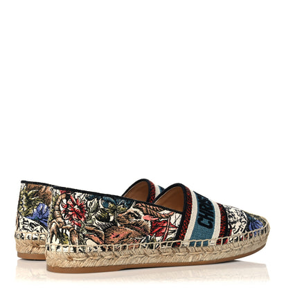 Christian Dior Canvas Mille Fleurs Embroidered Granville Espadrille 38.5 Multicolor 4 of 9