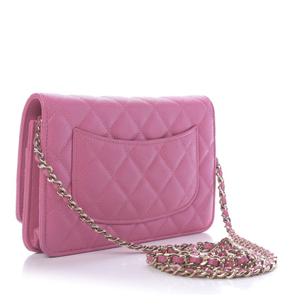 Chanel Caviar Quilted Wallet on Chain WOC Pink 3 of 11