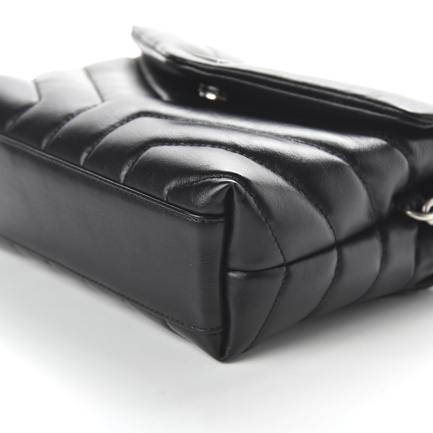 Calfskin Y Quilted Monogram Toy Loulou Crossbody Bag Black