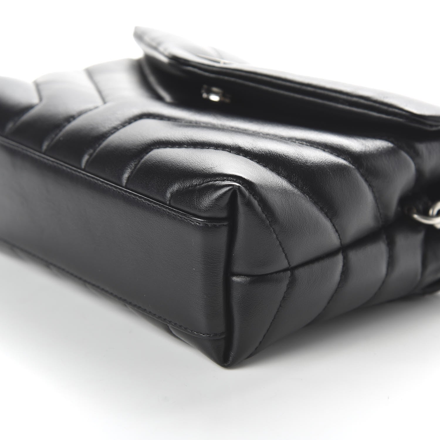 Saint Laurent Calfskin Y Quilted Monogram Toy Loulou Crossbody Bag Black 7 of 10