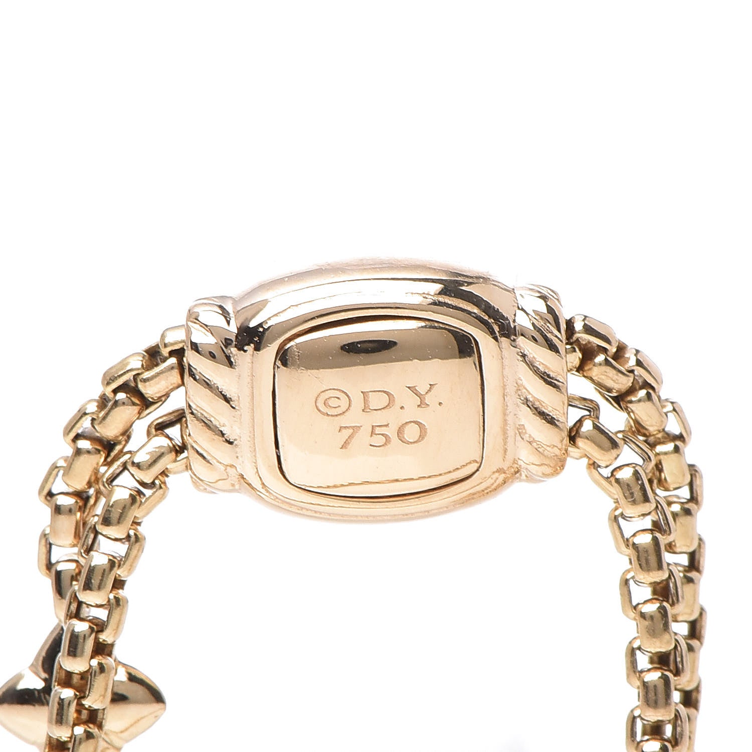 David Yurman 18K Yellow Gold Diamond Petite Pave Cross Chain Bracelet 4 of 5