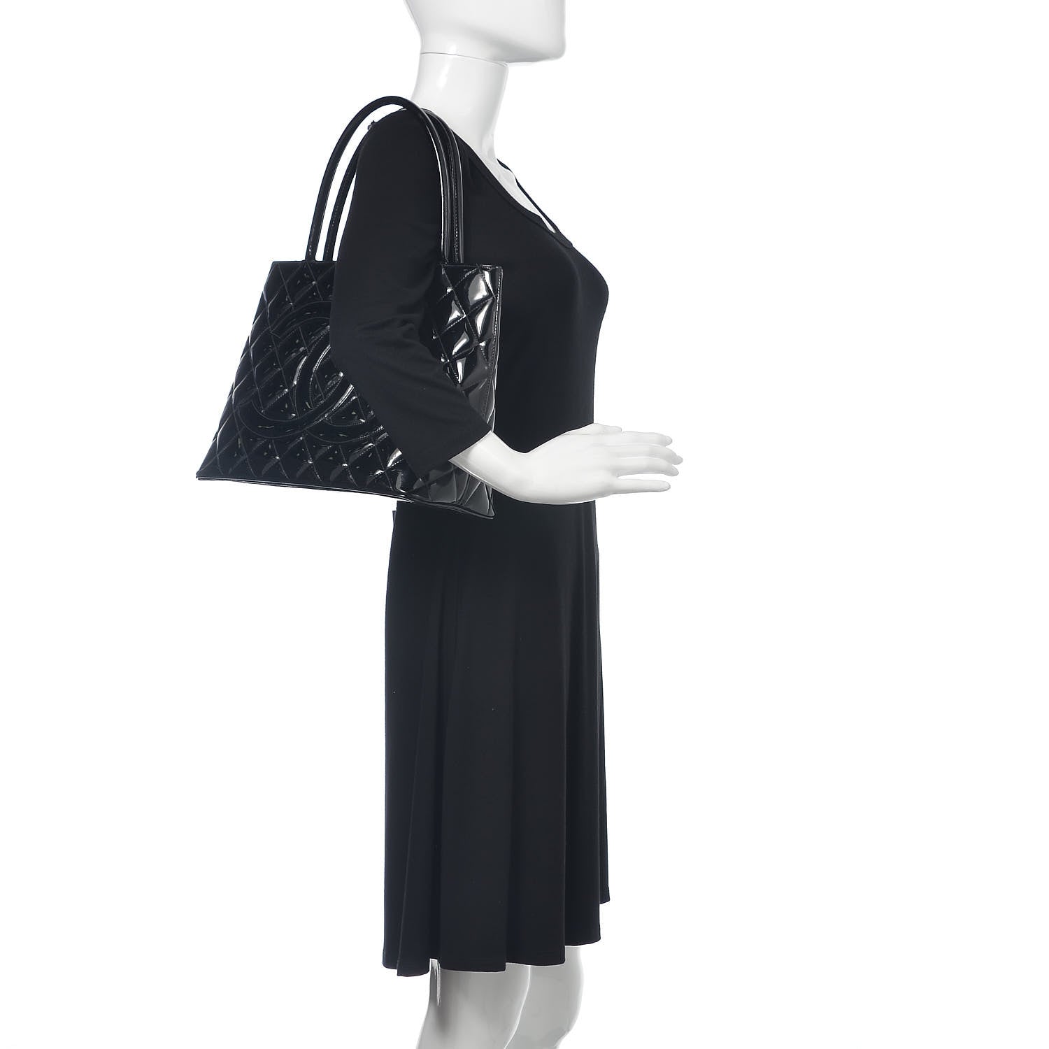 Chanel Patent Quilted Medallion Tote Black 2 of 12