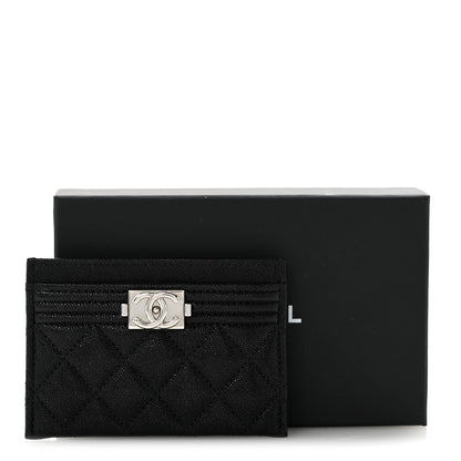 Chanel Caviar Quilted Boy Card Holder Black 10 of 10
