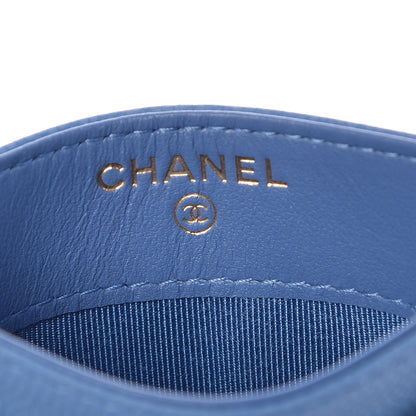 Chanel Caviar Chevron Quilted Card Holder Blue 6 of 9