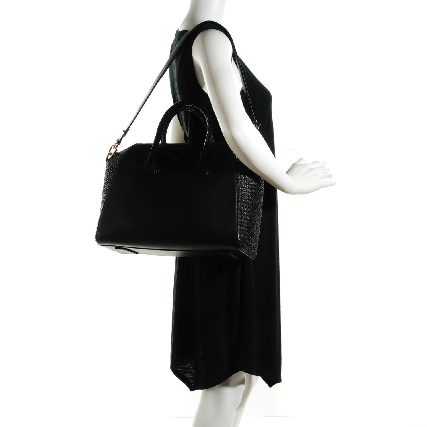 Givenchy Smooth Calfskin Woven Medium Antigona Black 2 of 7