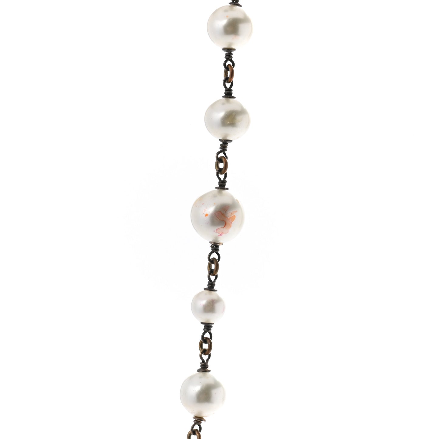Swarovski Crystal Pearl CC Heart Necklace Gold